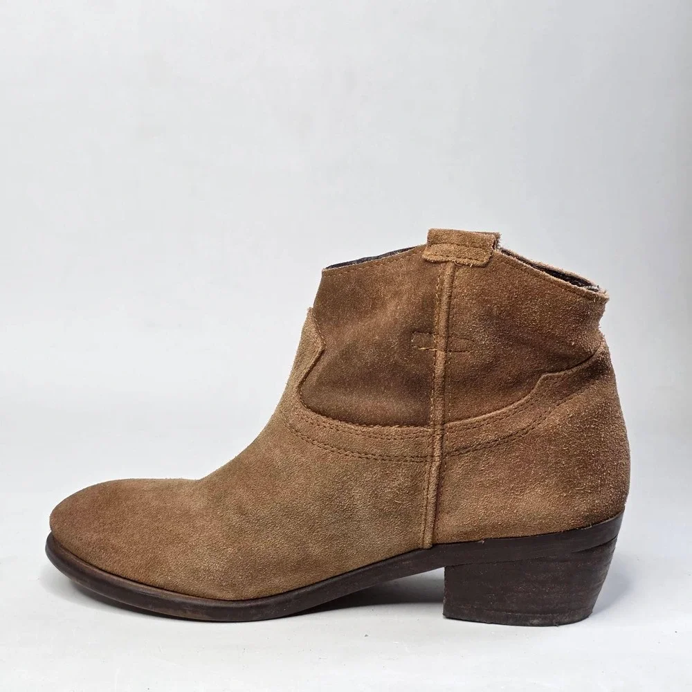 Diba True Moon River Western Ankle Boots Women's 7.5 M Tan Brown Suede Shoes
